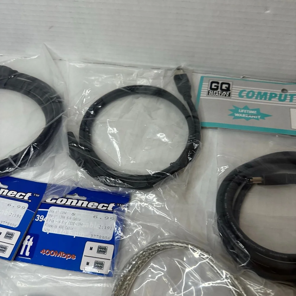 Lot of 7 New FireWire 400 Cables (Various Lengths)